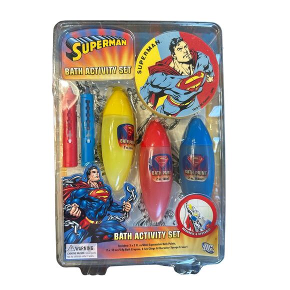 SUPERMAN (DC) Bath Activity Set ( Collectible ) early 2000s - Picture 1 of 5